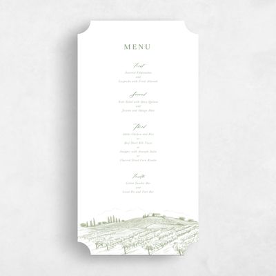 Green Ticket Wedding Menu - Fico