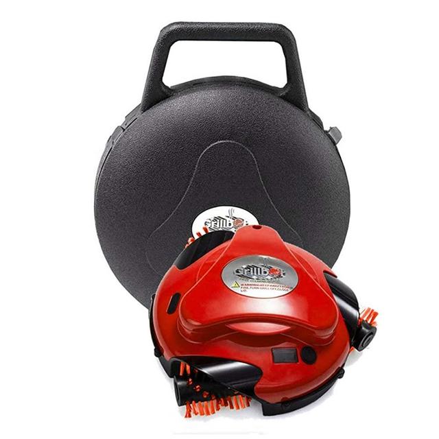 Grillbot Automatic Grill Cleaning Robot with Nylon Brushes and Carrying Case - BBQ Grill Cleaner - Grill Brush - Grill Scraper - BBQ Accessories (Red)