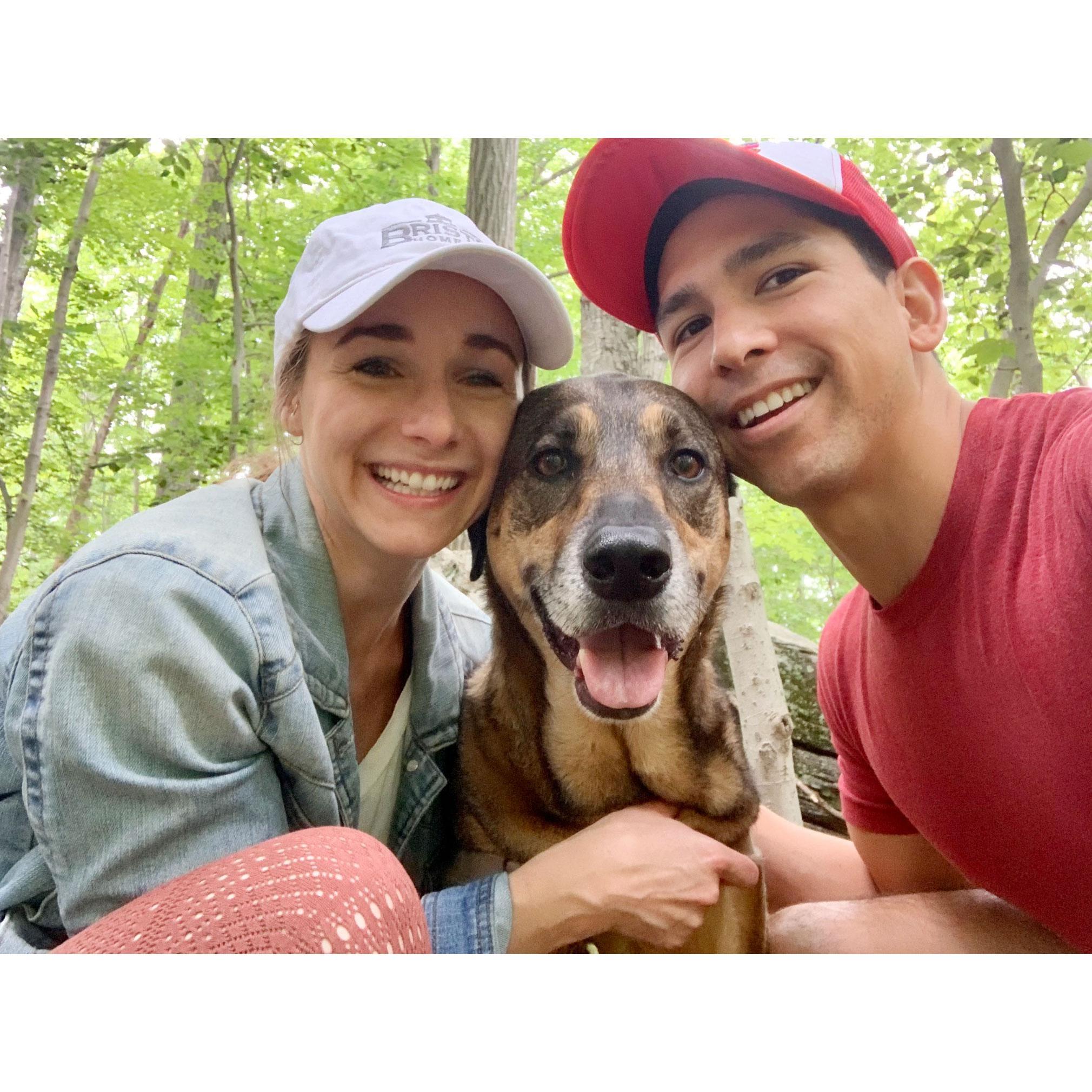 Hiking with Shea around our new town