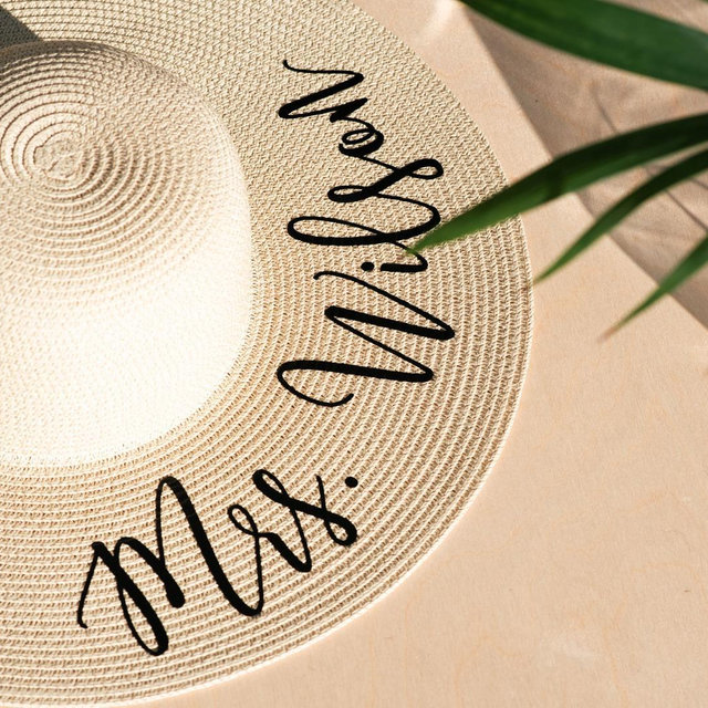 Bride Beach Hat - Personalized Bride Sun...