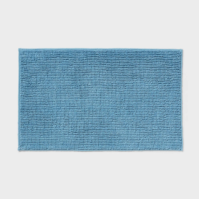 20"x32" Everyday Chenille Bath Rug Quilt Blue - Room Essentials™
