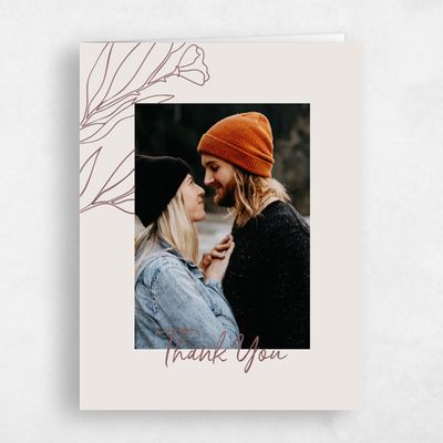 Light Greige, Beige Wedding Thank You - Pistoia Photo