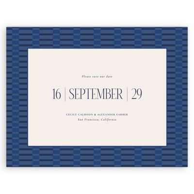 Blue Typography Wedding Digital Save the Date - Jody Landscape