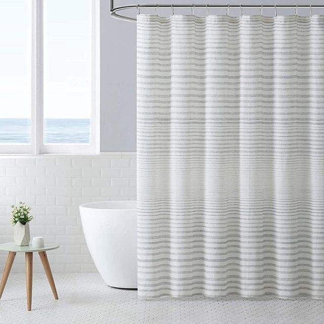 Tommy Bahama | Coastal Stripe Collection Shower Curtain, 72 in x 72 in, Tidal Beige