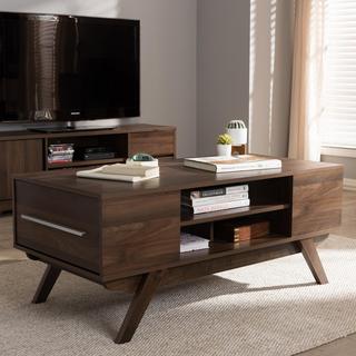 Wood 2-Drawer Coffee Table