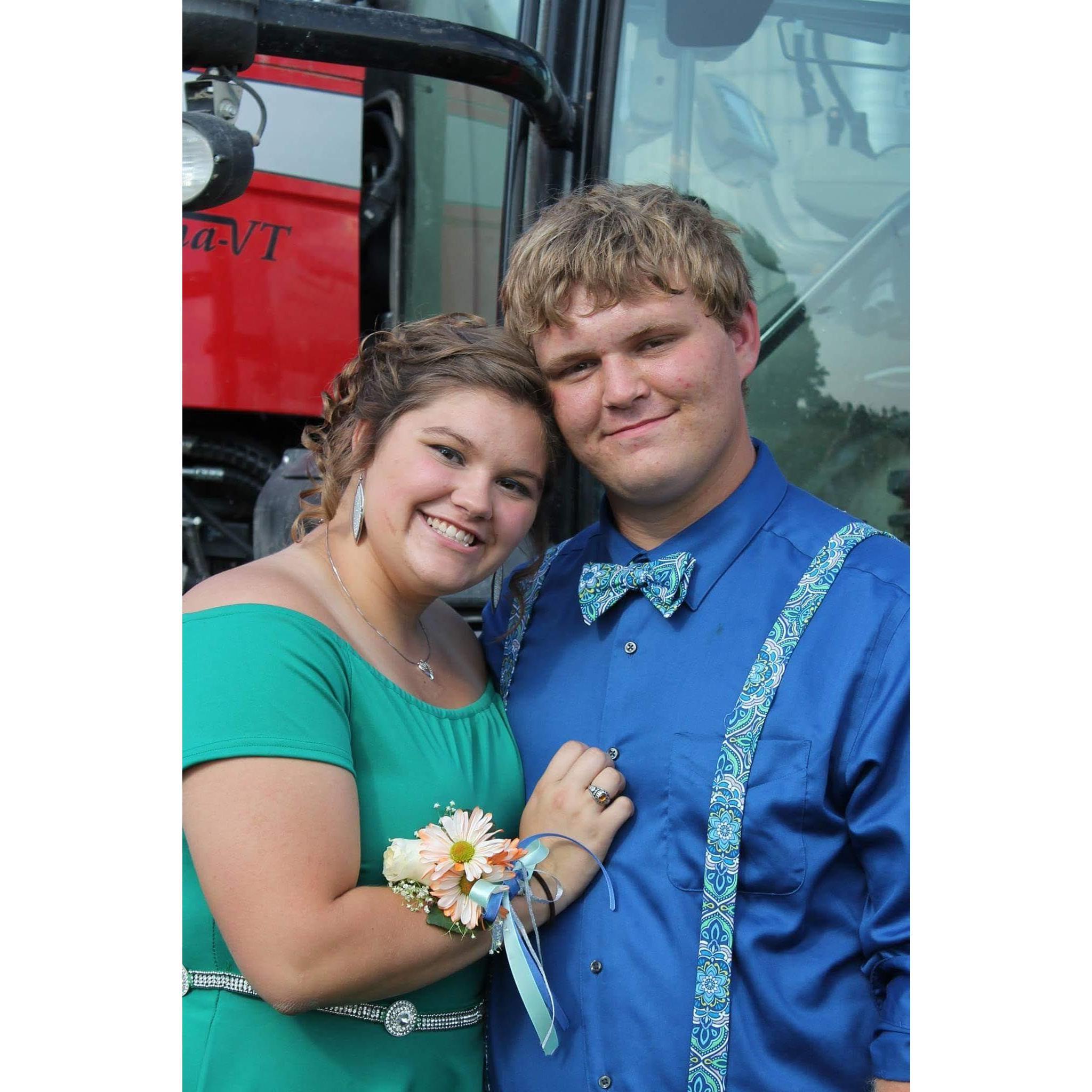 Junior homecoming ... We got grief for not "matching" but Trevors pattern got picked out by a very special person and his mom actually hand-made my corsage.