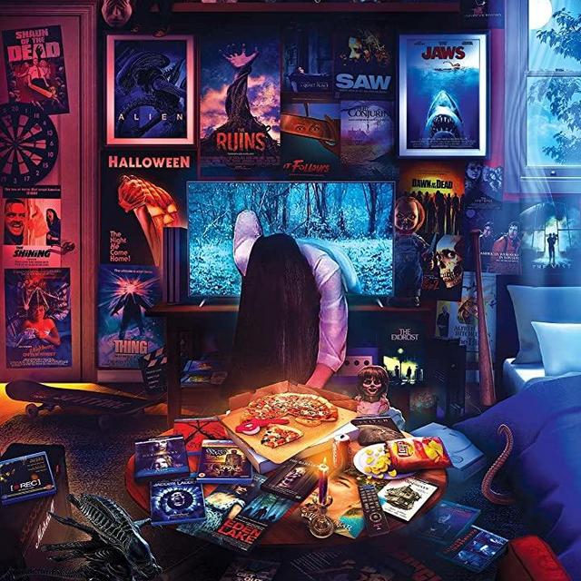 House of Horrors and Scary Movies 1000 Piece Jigsaw Puzzle by Rachid Lotf | Interactive Brain Teaser Board Game for Adults, Educational Toys & Games | 28 x 20 Inches
