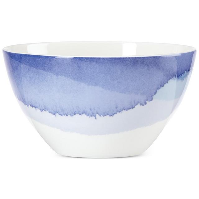 Indigo Watercolor Stripe Porcelain All-Purpose Bowl, Created for Macy's
