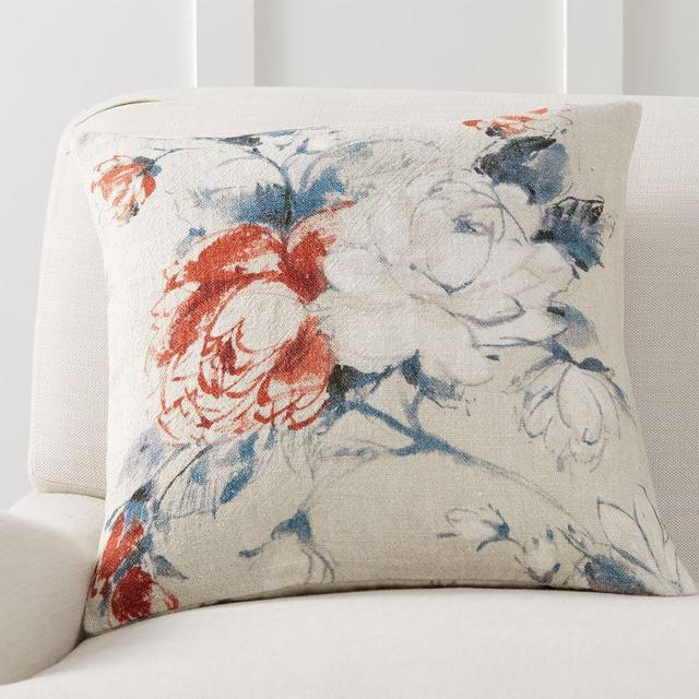 Darlene Floral Linen Pillow Cover, 20 x 20", Multi