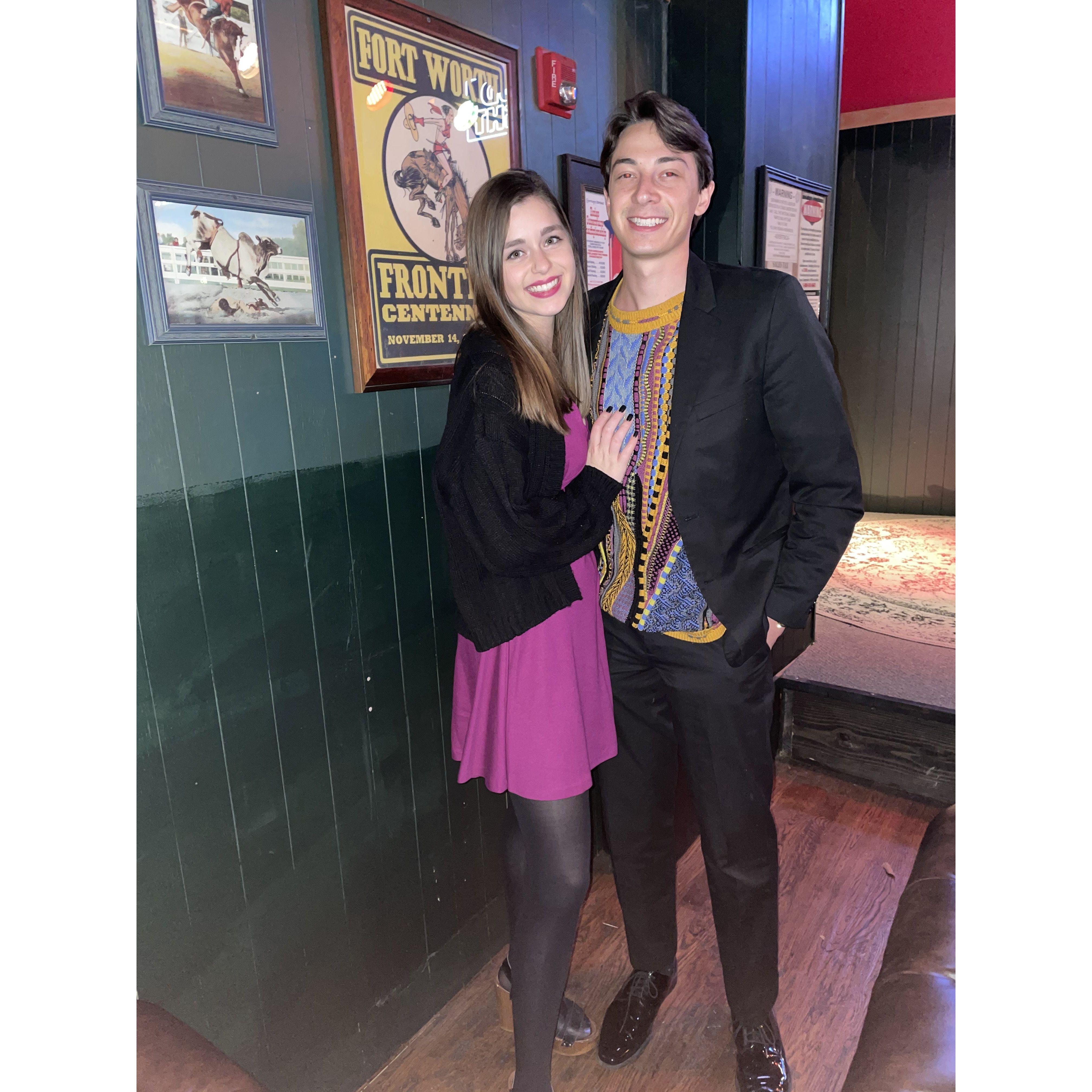 February 2021 - Celebrating another Valentines Day our senior year in Downtown Forth Worth.