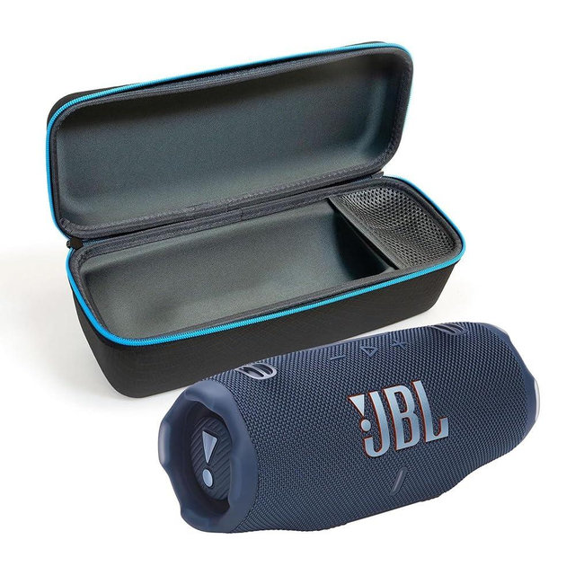 JBL Charge 6 (Blue) + Bundle with divvi! Protective Hardshell Case (Black)