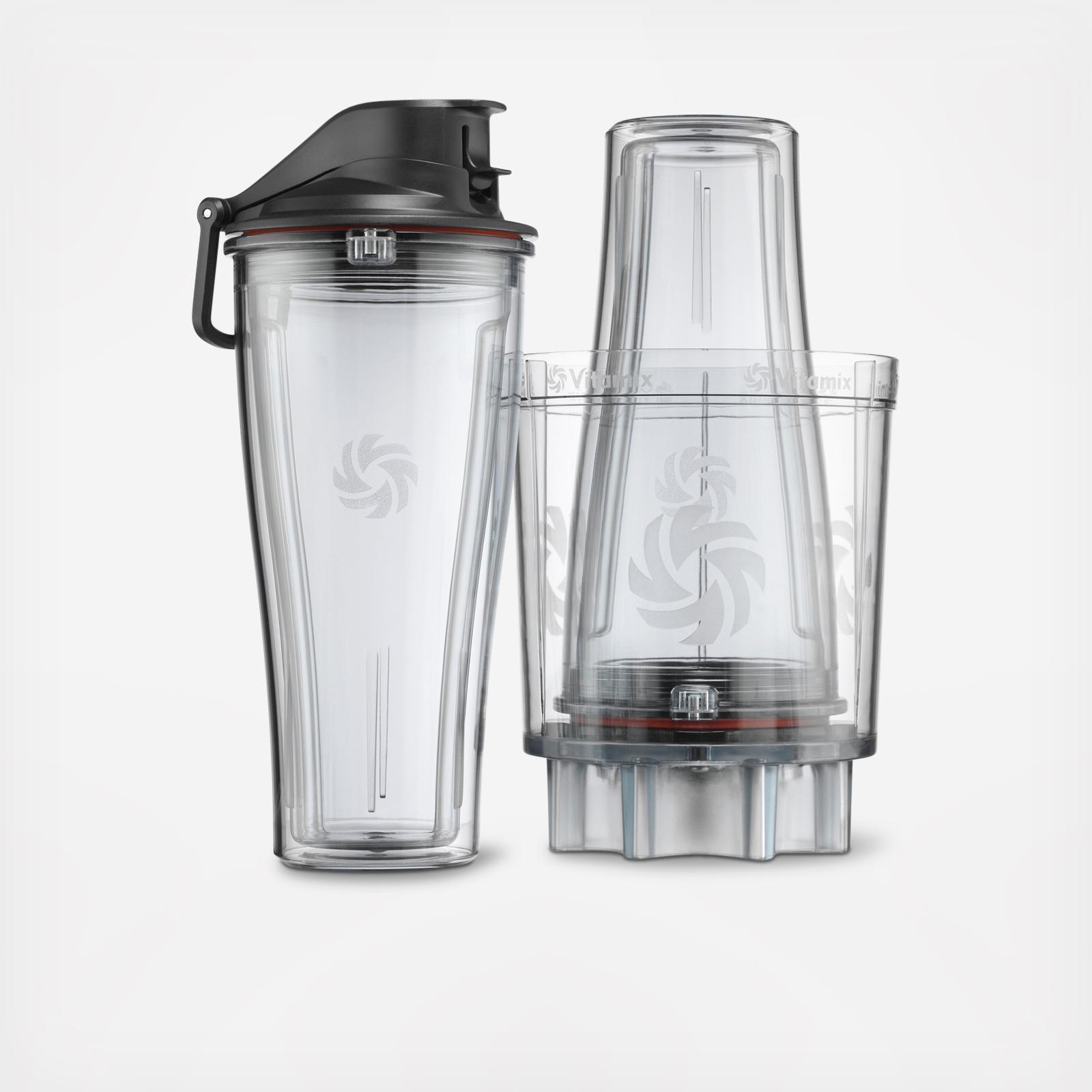 Nutri Ninja Blender 24 Oz Replacement Clear Tumbler Cup & Black Flip Top Lid