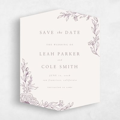 Purple Diamond Wedding Save the Date - Fiora Portrait