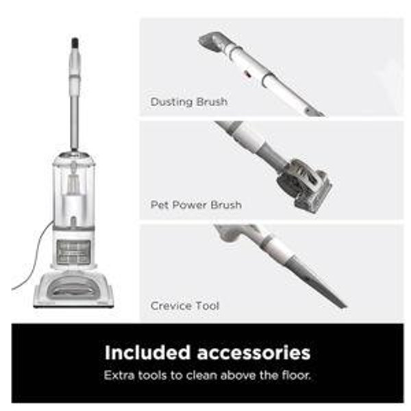 Shark Upright Vacuum, Navigator Lift-Away with Swivel Steering, HEPA Filter, XL Dust Cup, Pet Power, Dusting Brush, and Crevice Tool, Perfect for Pet Hair, White/Silver, NV356E
