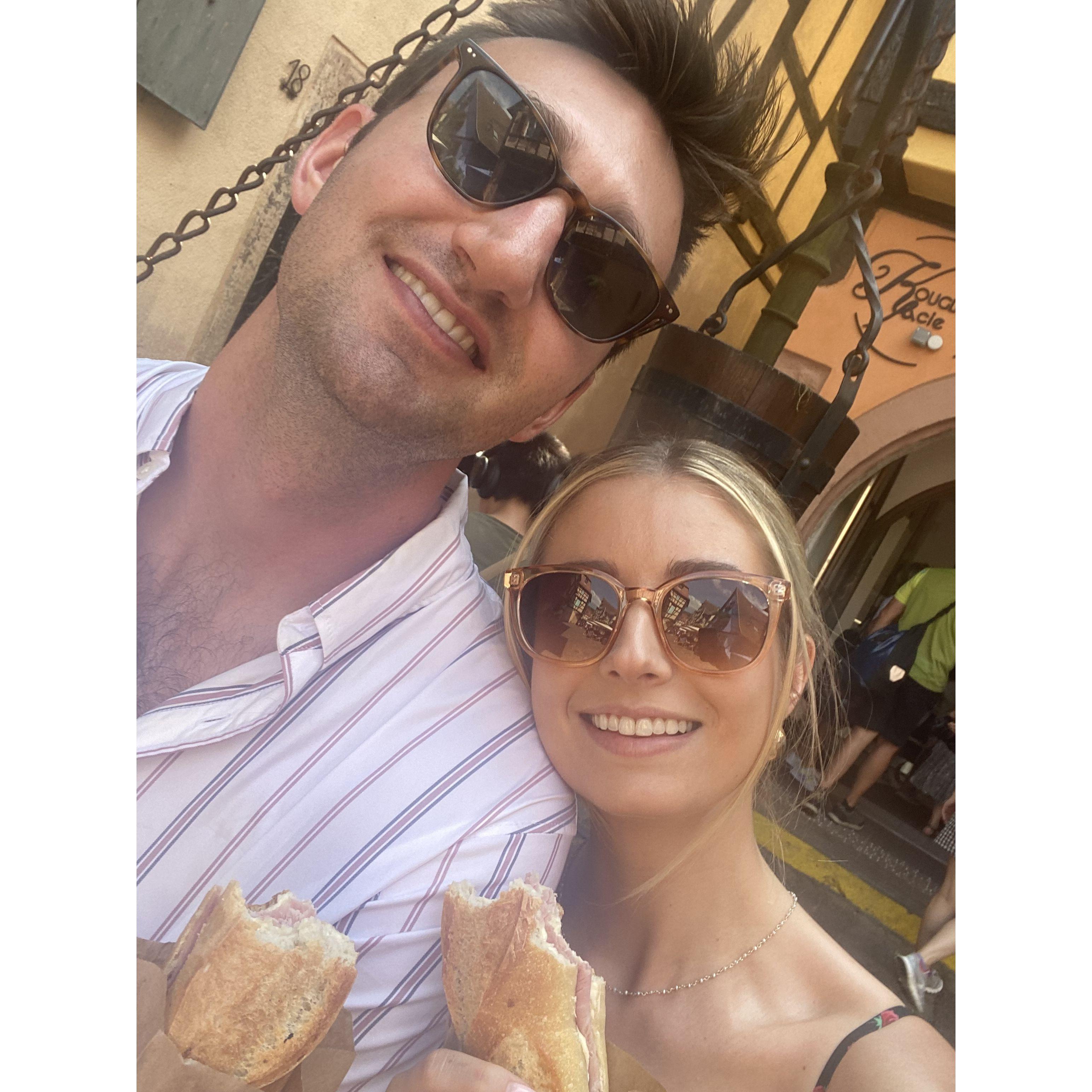 Enjoying sandwiches in Alsace, 2022