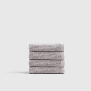 Turkish Ribbed Quick Dry Washcloth (Set of 4) - Grey