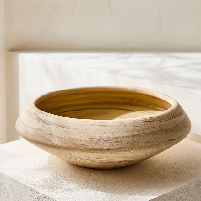 Ceramic Marbled Bowl, 13.4in