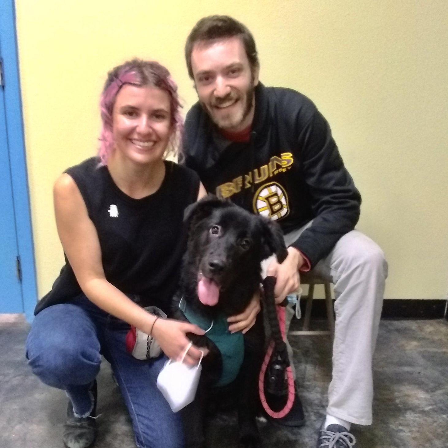 mom and dad at Birdie's puppy class graduation! (2021)