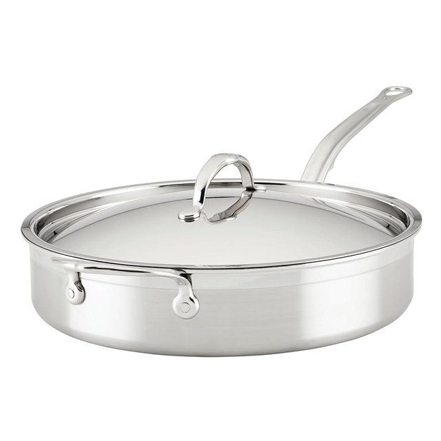 Hestan ProBond Forged TITUM - Professional Clad Stainless Steel, Nonstick, Saute Pan with Lid, 3.5-Quart, Induction Compatible, Made without PFOAs