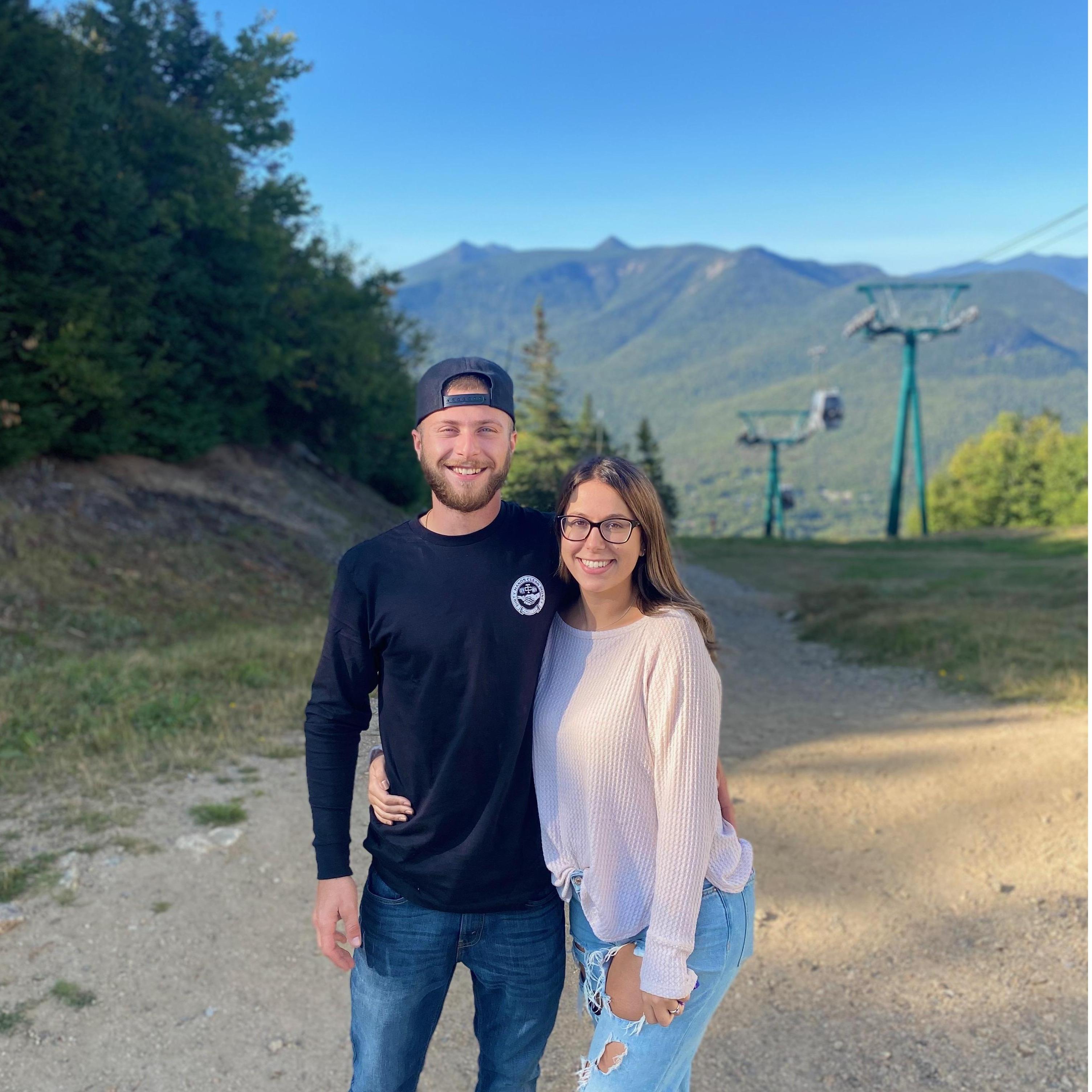We took a ride up Loon Mountain and couldn't resist taking a photo in front of this beautiful view.