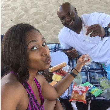 Romantic picnic at Manhattan Beach, CA