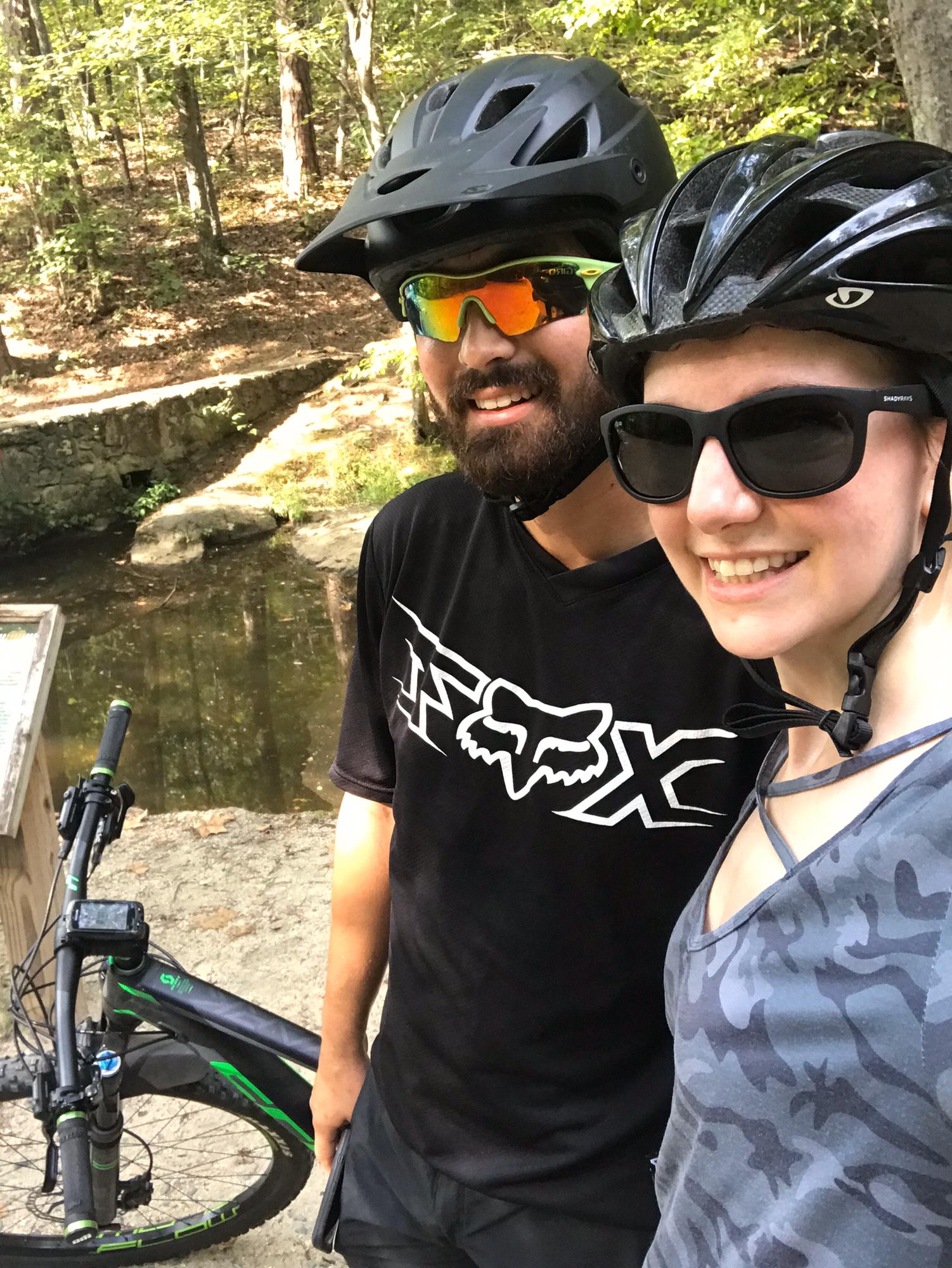 Cycling around Salem Lake in Winston Salem, North Carolina