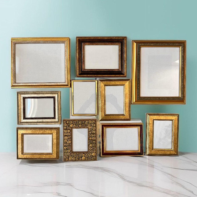 Vintage Style Gallery Wall Frames, Gold Frames Set, Mixed Frames, Assorted Frame Bundle, Vintage Picture Frames, Wood Frames