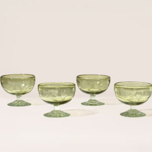 Etched Thistle Coupe Set of 4