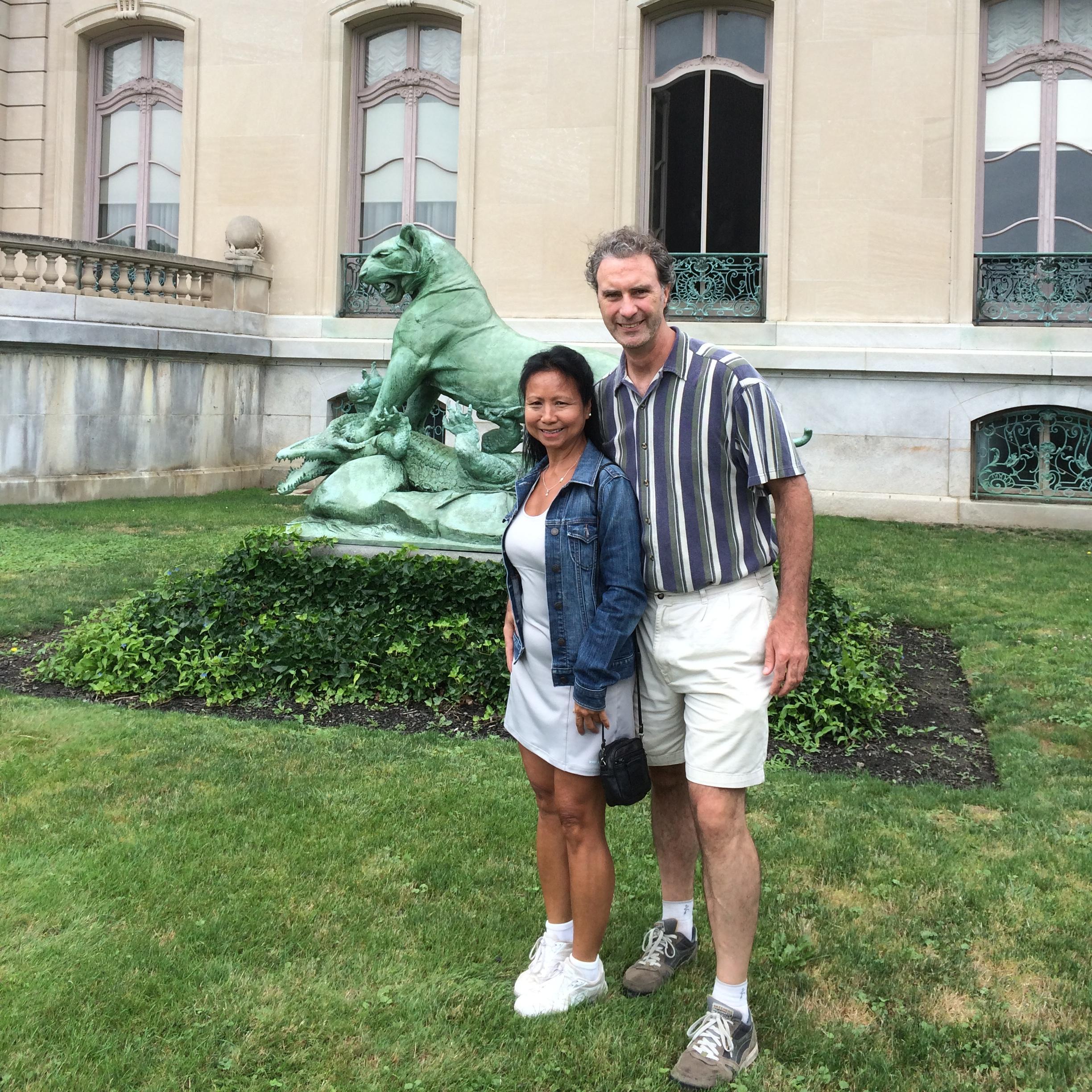 In front of Newport Mansion in July 2015.