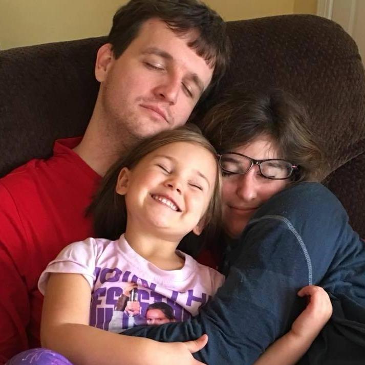 Snuggling with Michael's niece, Juniper!