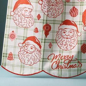Vintage-Inspired Tartan Santa Dish Towel