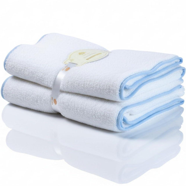 Lotus Linen Scallop Piping Bath Sheet Set of 2, 100% Zero Twist Cotton, Oversized Bath Towel, Ultra Soft Absorbent, Extra Large Towels for Bathroom (Dispenza Blue Piping, Bath Sheet (Pack of 2))