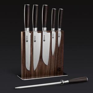 Damascus Steel Knife Set, 7-Piece Espresso