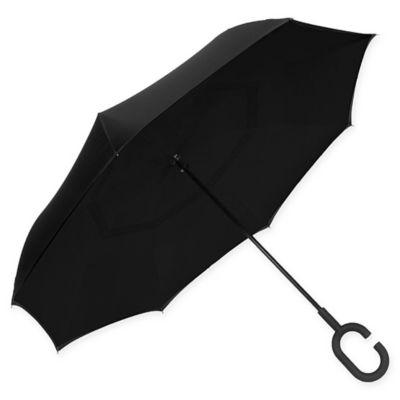 ShedRain® UnbelievaBrella™ Reverse Stick Umbrella in Black