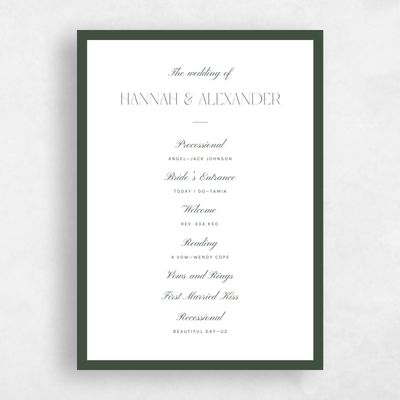 White Wedding Program - Jet