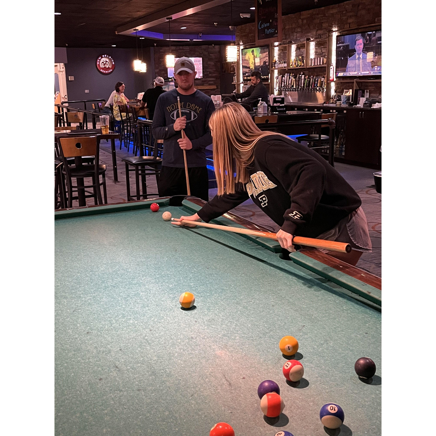 Playing pool