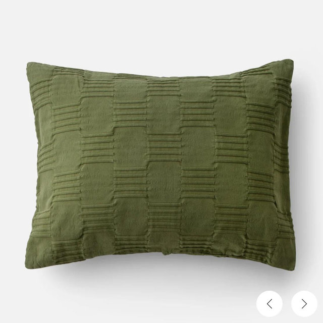 Green Woven Tally Pillow Sham