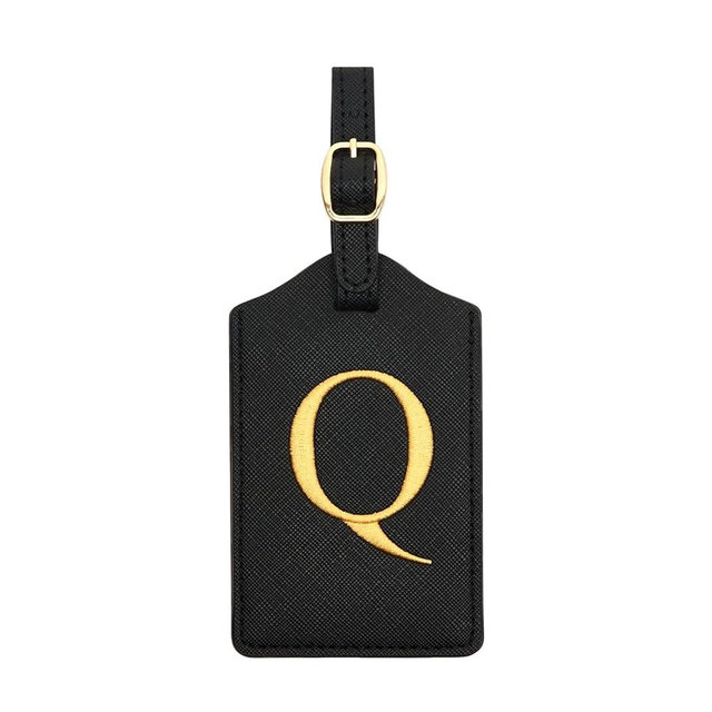 Luggage Tag PU Leather for Suitcase Baggage Handbag Travel Bag Label Suitcase Tag Label Tag w. Name Card & Privacy Cover (Q)