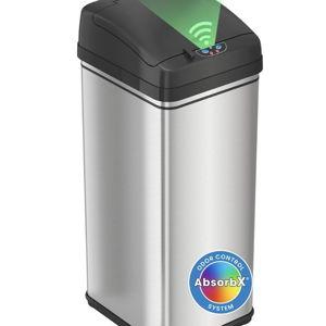 iTouchless 50 Liter / 13 Gallon Kitchen Trash Can with Lid & Odor Filter – Motion Sensor Stainless Steel Garbage Bin for Home, Office, or Garage – Slim, Large Capacity Design