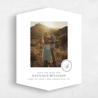 White Diamond Wedding Save the Date - St Anne Photo