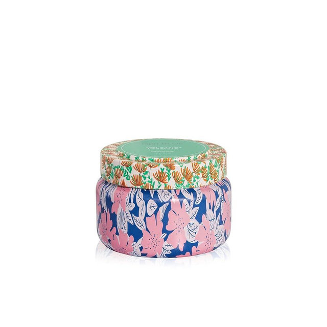 Capri Blue Scented Candles for Women & Men - Pattern Play Travel Tin Small Candles - Soy Wax Blend - Luxury Home Decor with Notes of Tropical Fruits and sugared Citrus (Volcano, 8.5 oz)