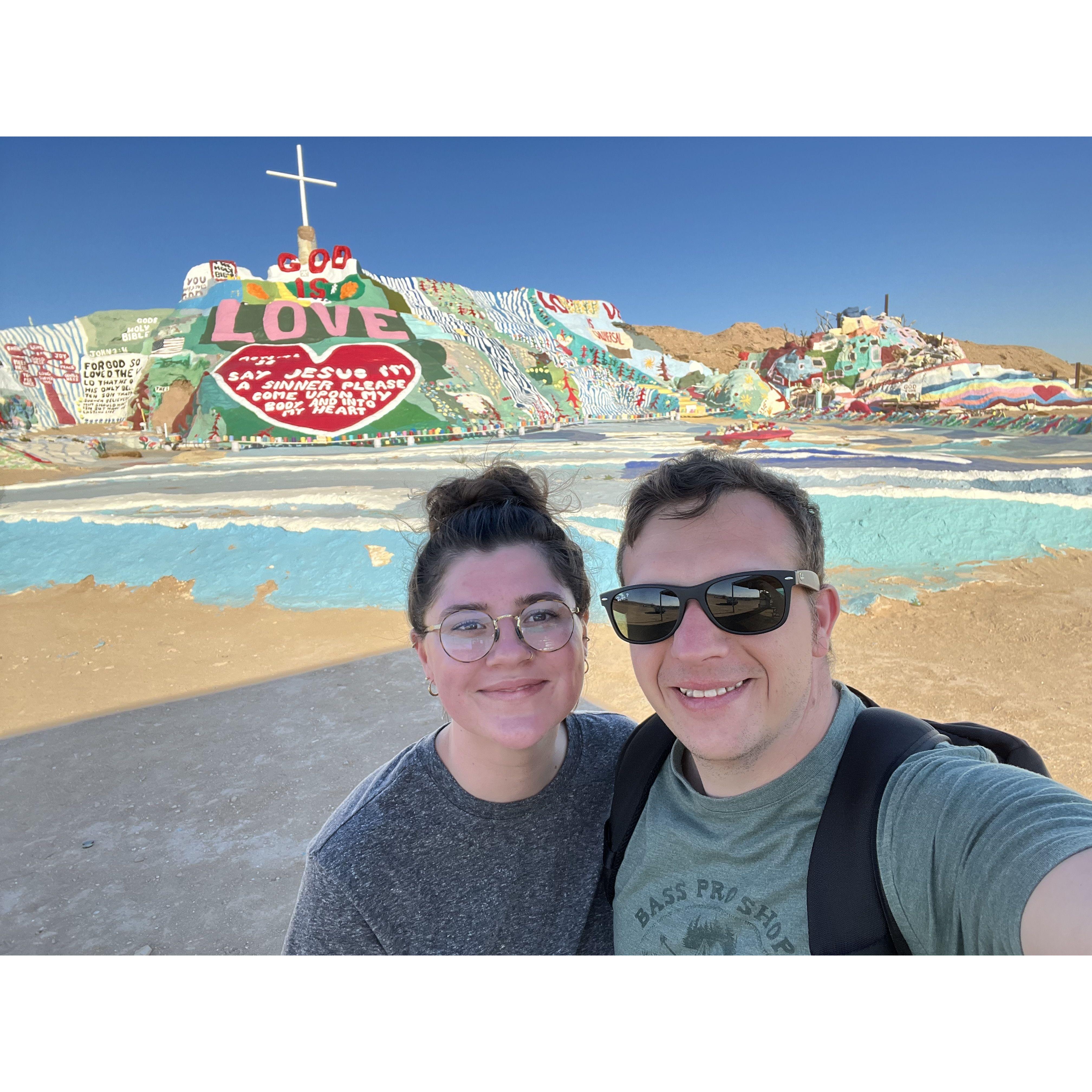 While in Palm Springs, CA over spring break we checked out salvation mountain. It's a must see if you have the time.