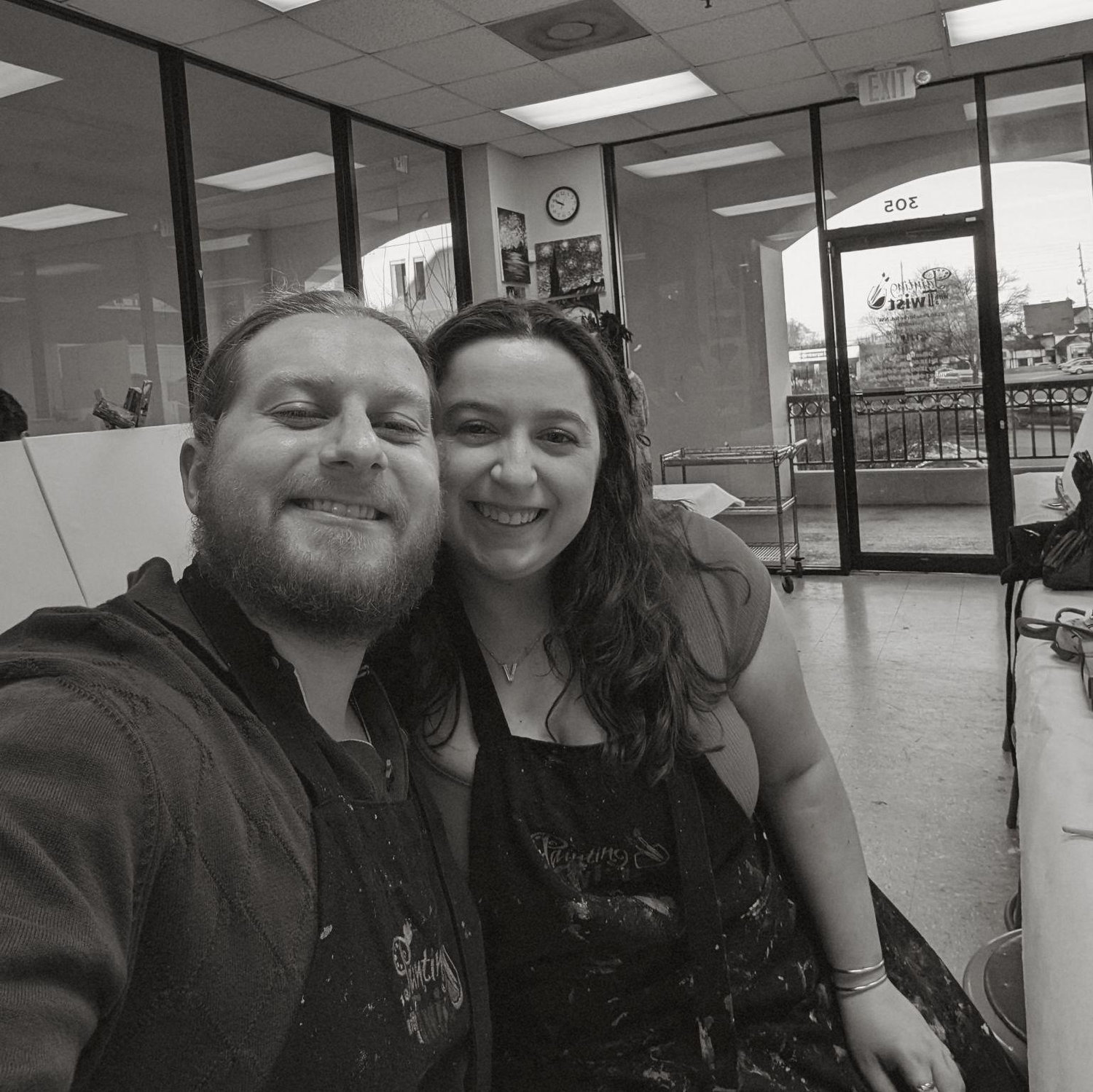 Our first Valentine's together at a Sip & Paint class