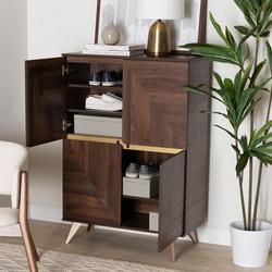 Baxton Studio Graceland Mid-Century Modern Shoe Cabinet