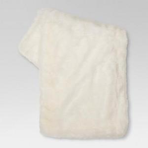 Faux Fur Throw Blanket Cream - Threshold™