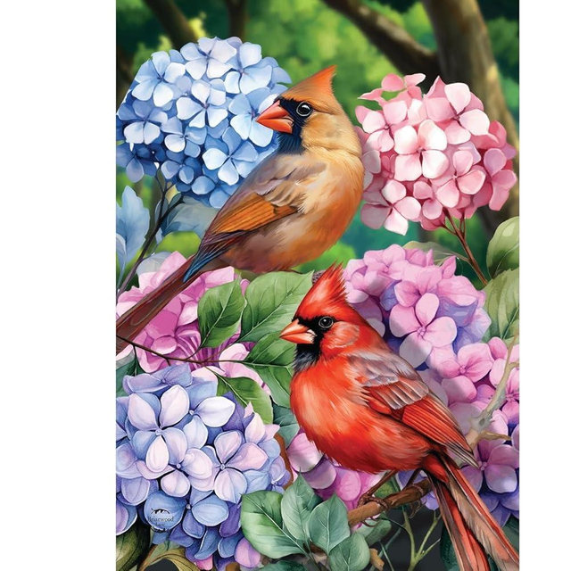 Briarwood Lane Perched Cardinals Garden Flag