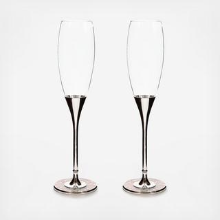 Celebrate Rosy Toasting Flute, Set of 2