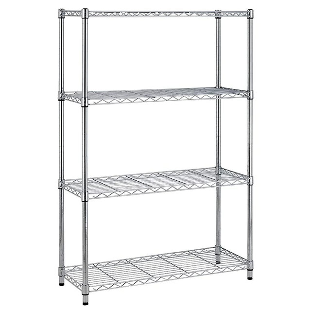 BestOffice Shelving Unit NSF Metal Large Storage Shelves Heavy Duty Height Adjustable Commercial Grade Steel Utility Layer Shelf Rack Organizer (36x14x54, Chrome)