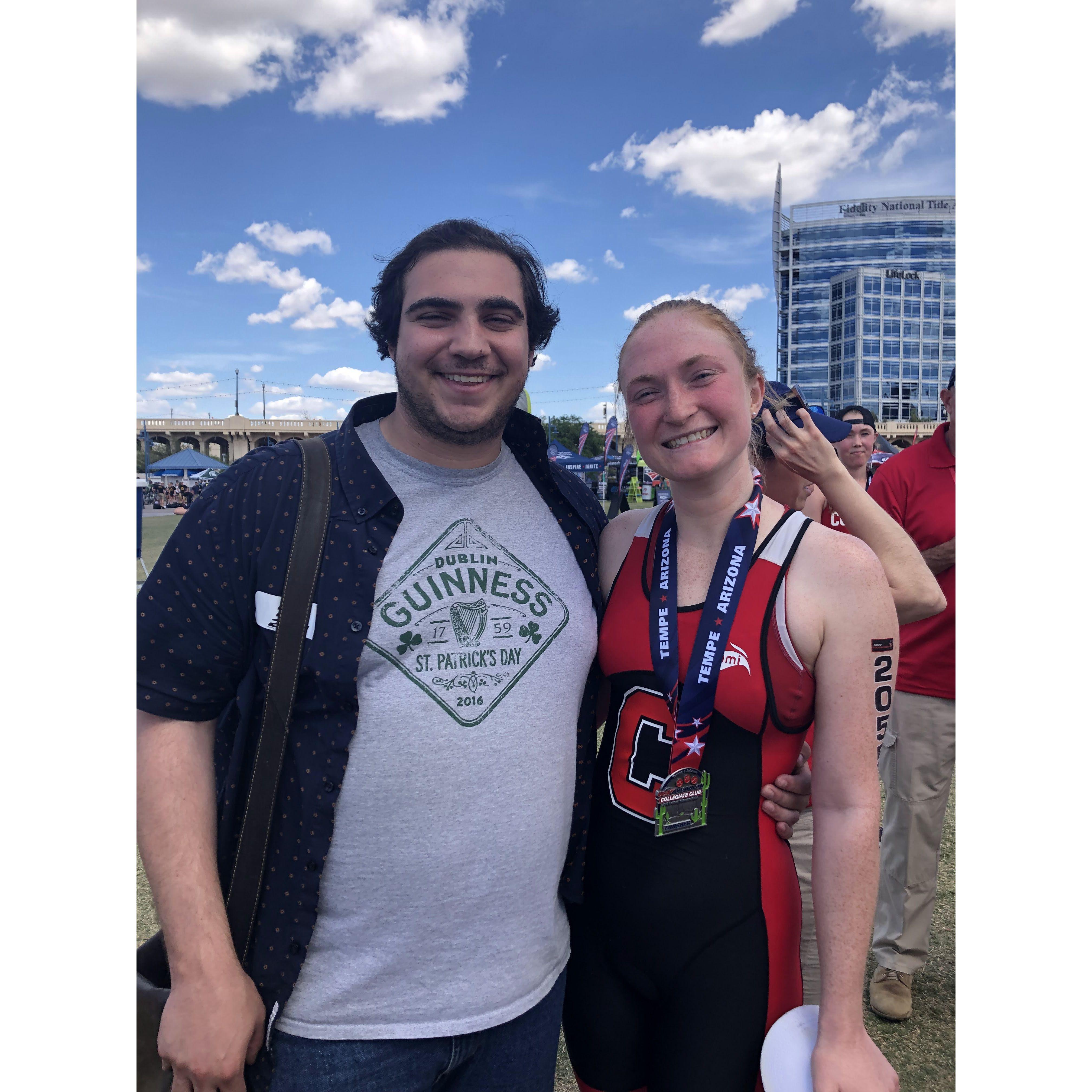 Alex spectating all of Meghan's races (and traveling together to races)!