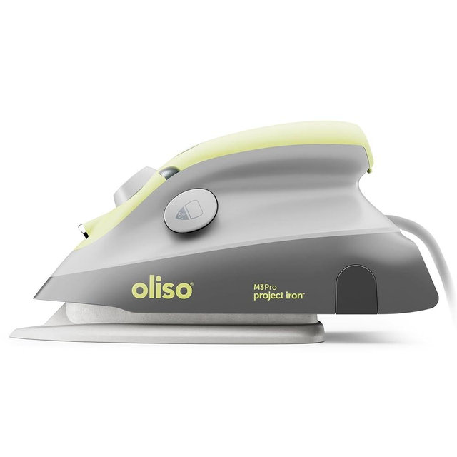 Oliso M3Pro Project Steam Iron with Solemate - for Sewing, Quilting, Crafting, and Travel | 1000 Watt Ceramic Soleplate Steam Iron | Pistachio